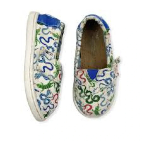 TOMS|  Tiny Classic Alpargata Baby Sneakers in “Cobalt Snakes” Size 5T - Picture 6 of 6